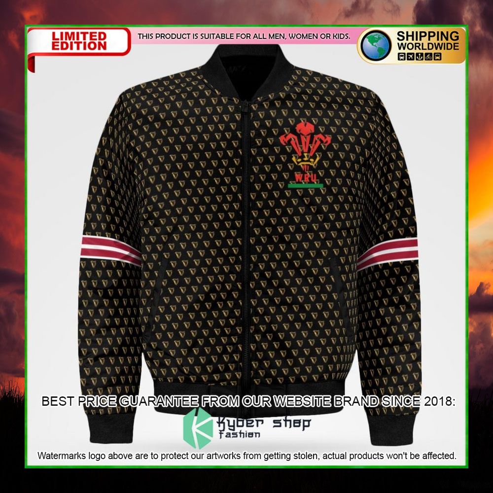 guinness beer welsh rugby bomber jacket limited edition zmb4r