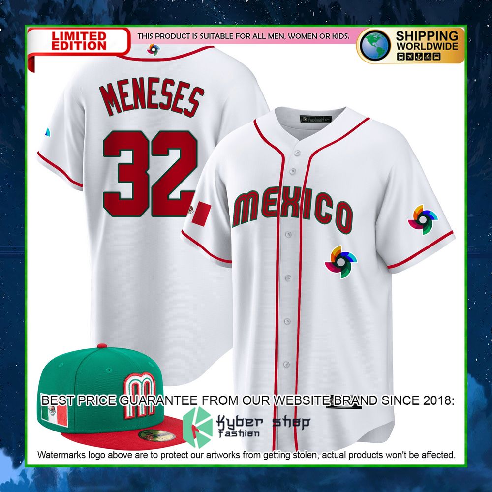 joey meneses 32 mexico baseball jersey limited edition udeep