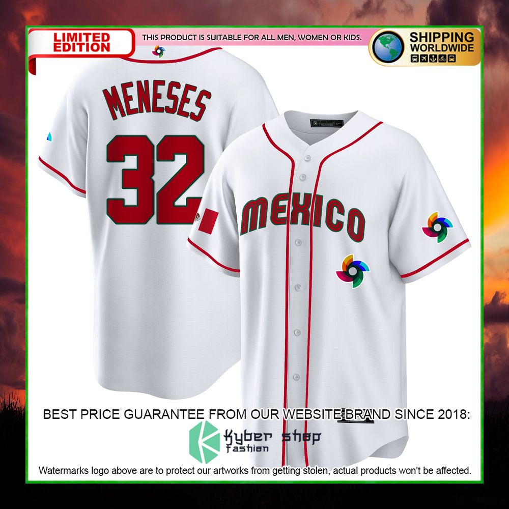 joey meneses 32 mexico baseball jersey limited edition