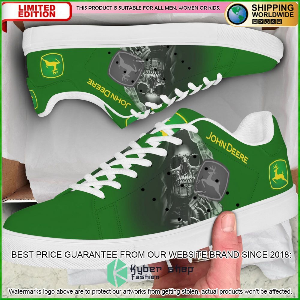 john deere skull green stan smith low top shoes limited edition 9bnwv