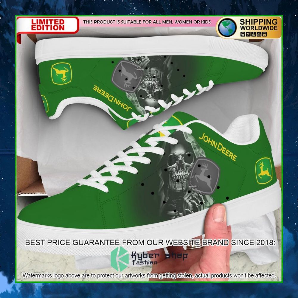 john deere skull green stan smith low top shoes limited edition