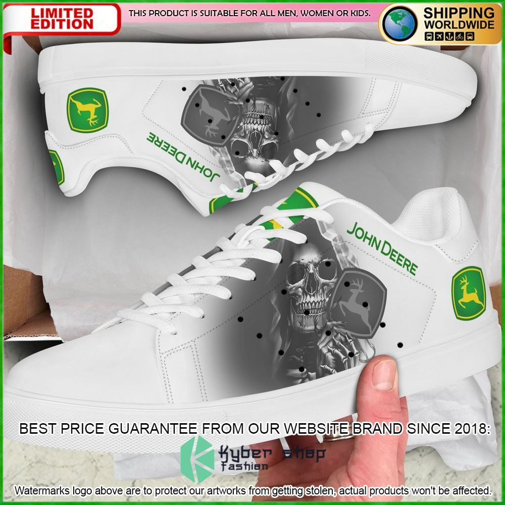 john deere skull white stan smith low top shoes limited edition