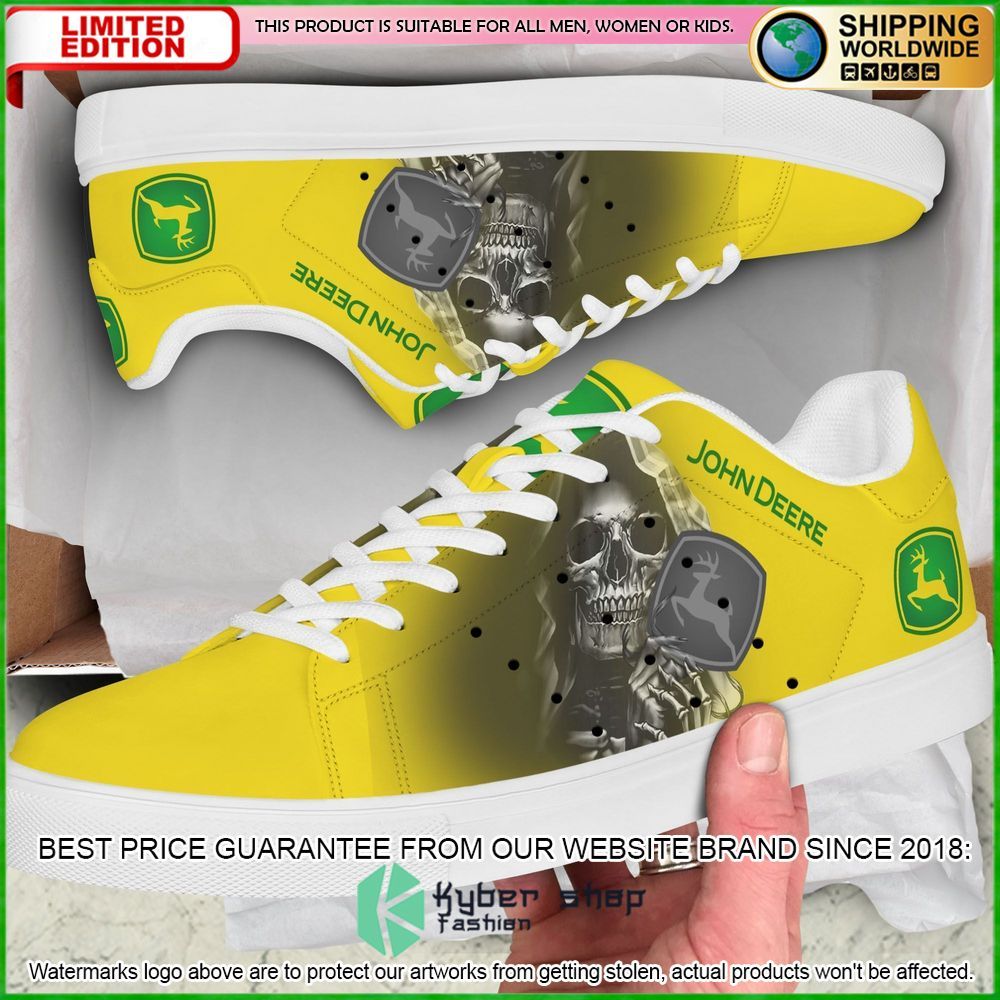 john deere skull yellow stan smith low top shoes limited edition 3kysi