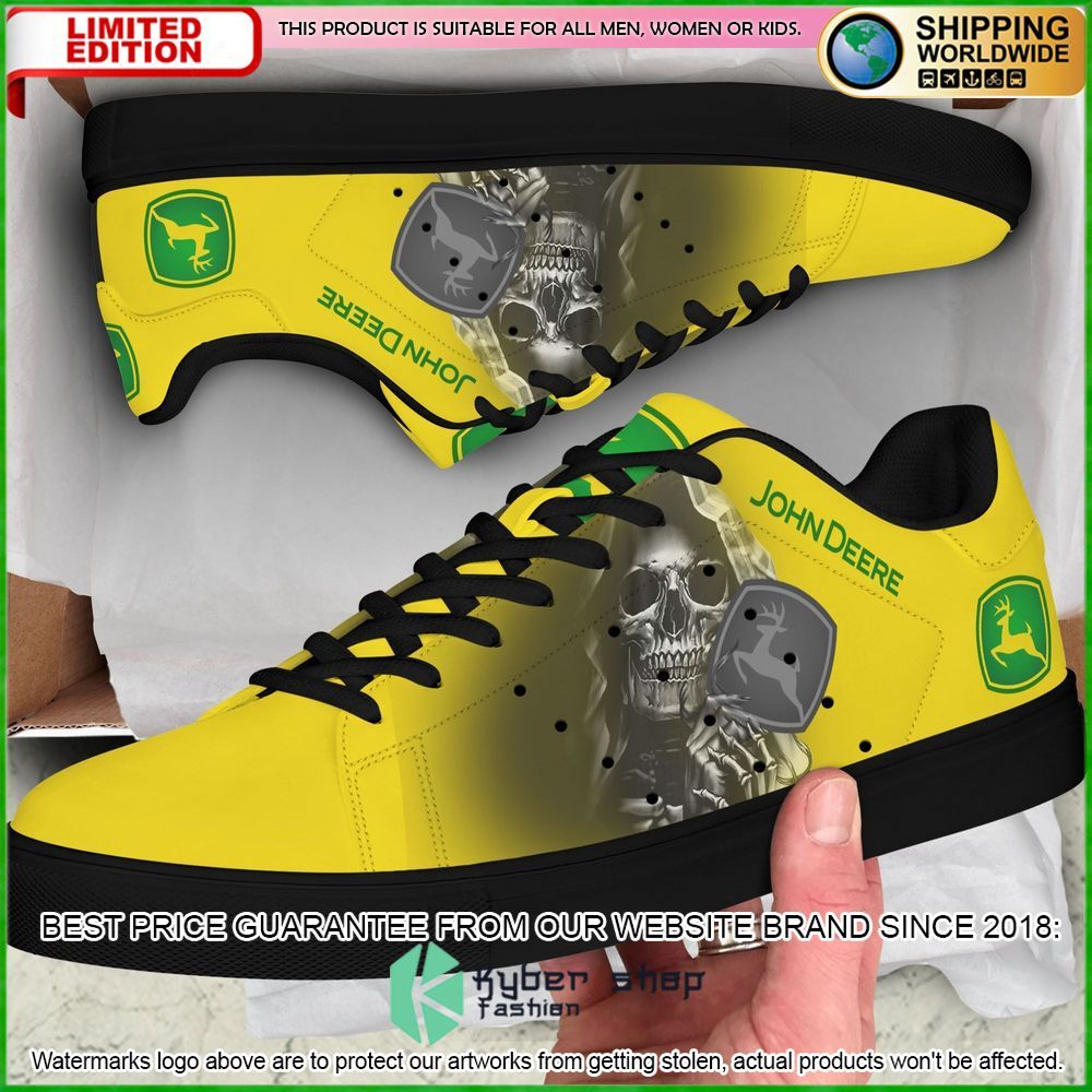 john deere skull yellow stan smith low top shoes limited edition fyjod