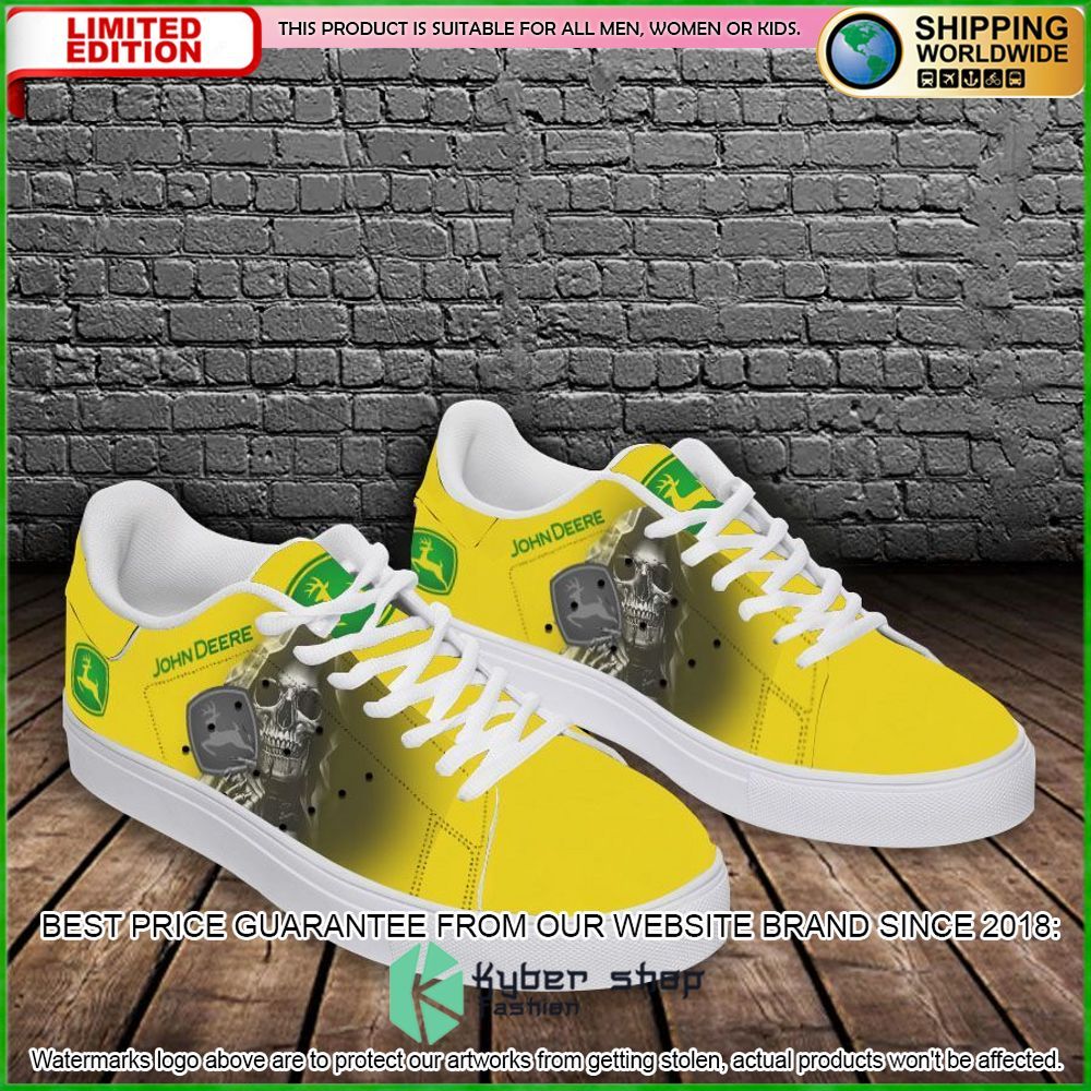 john deere skull yellow stan smith low top shoes limited edition oudky