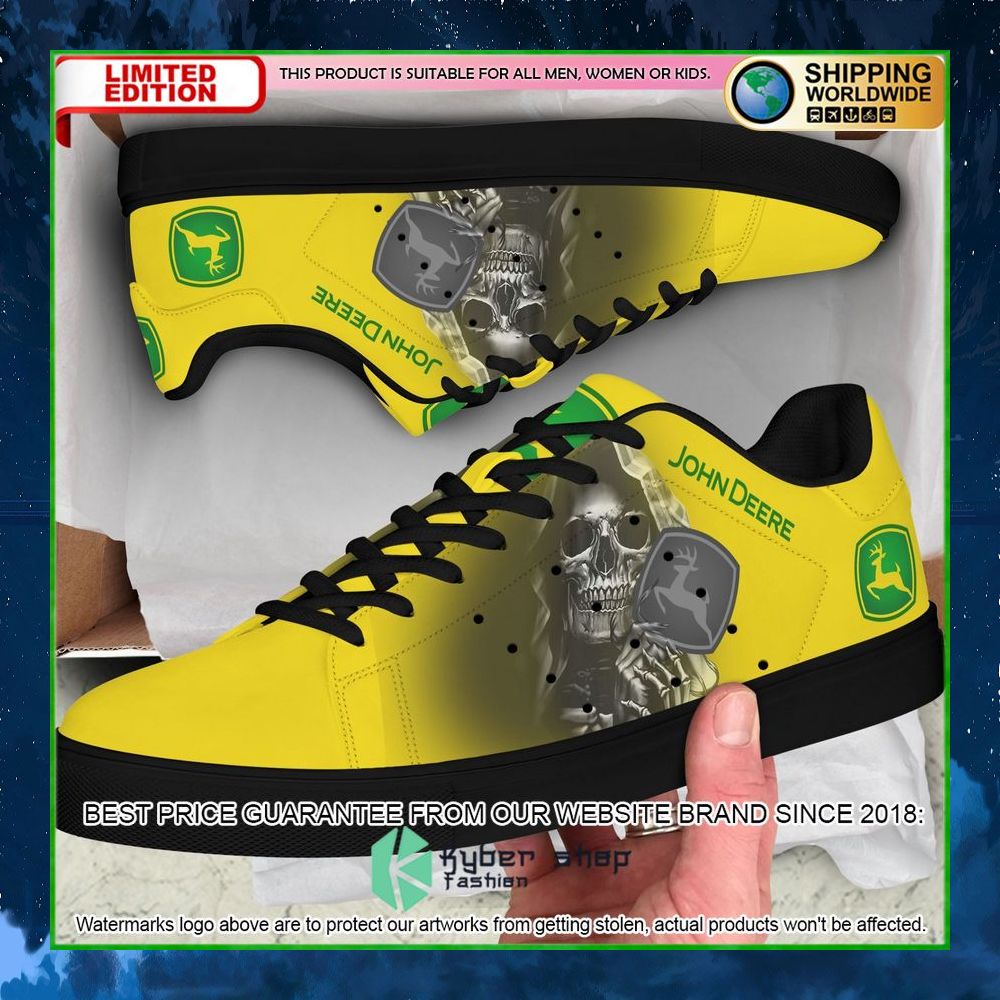 john deere skull yellow stan smith low top shoes limited edition td265