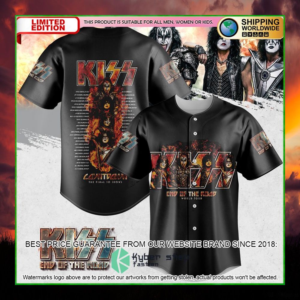kiss band end of the road world tour baseball jersey limited edition etlit