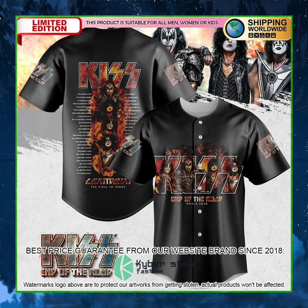 kiss band end of the road world tour baseball jersey limited edition gzsjk
