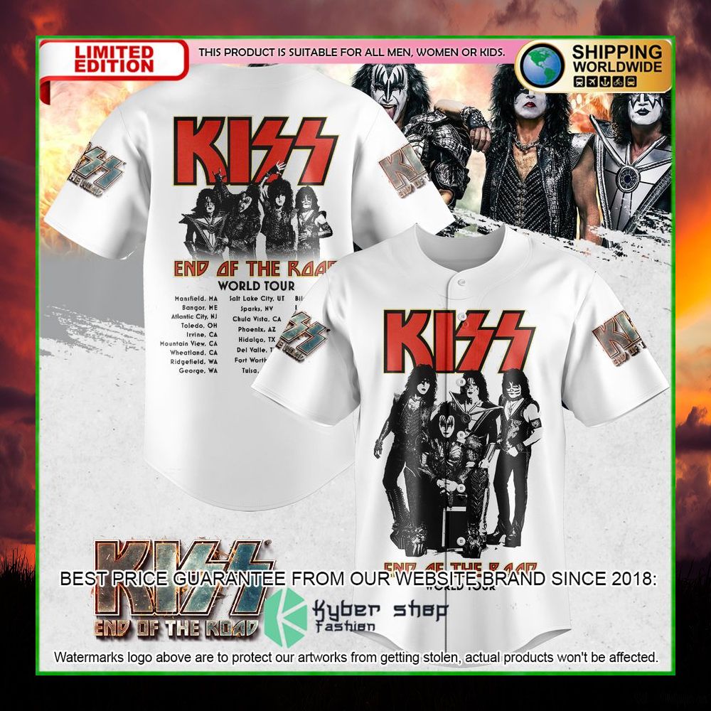 kiss end of the road world tour baseball jersey limited edition ny6ss