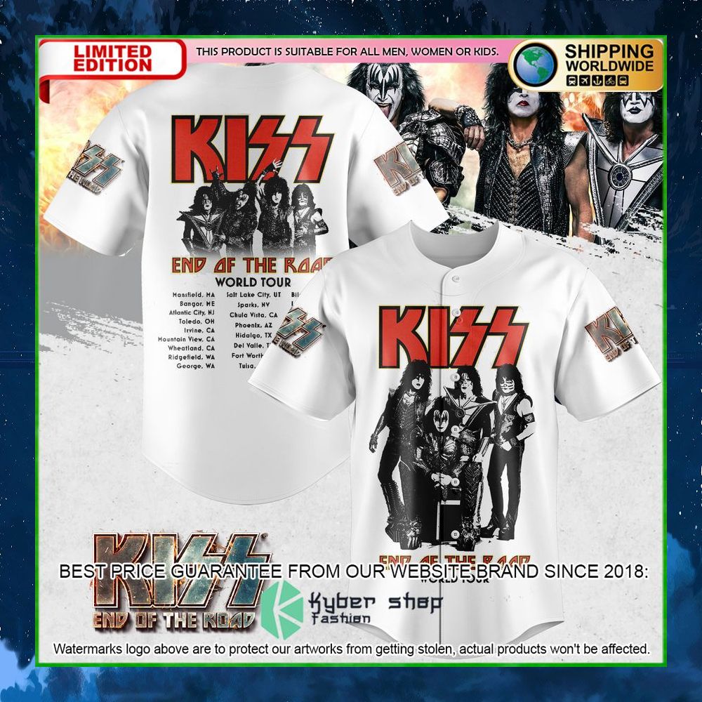 kiss end of the road world tour baseball jersey limited edition qvw8z