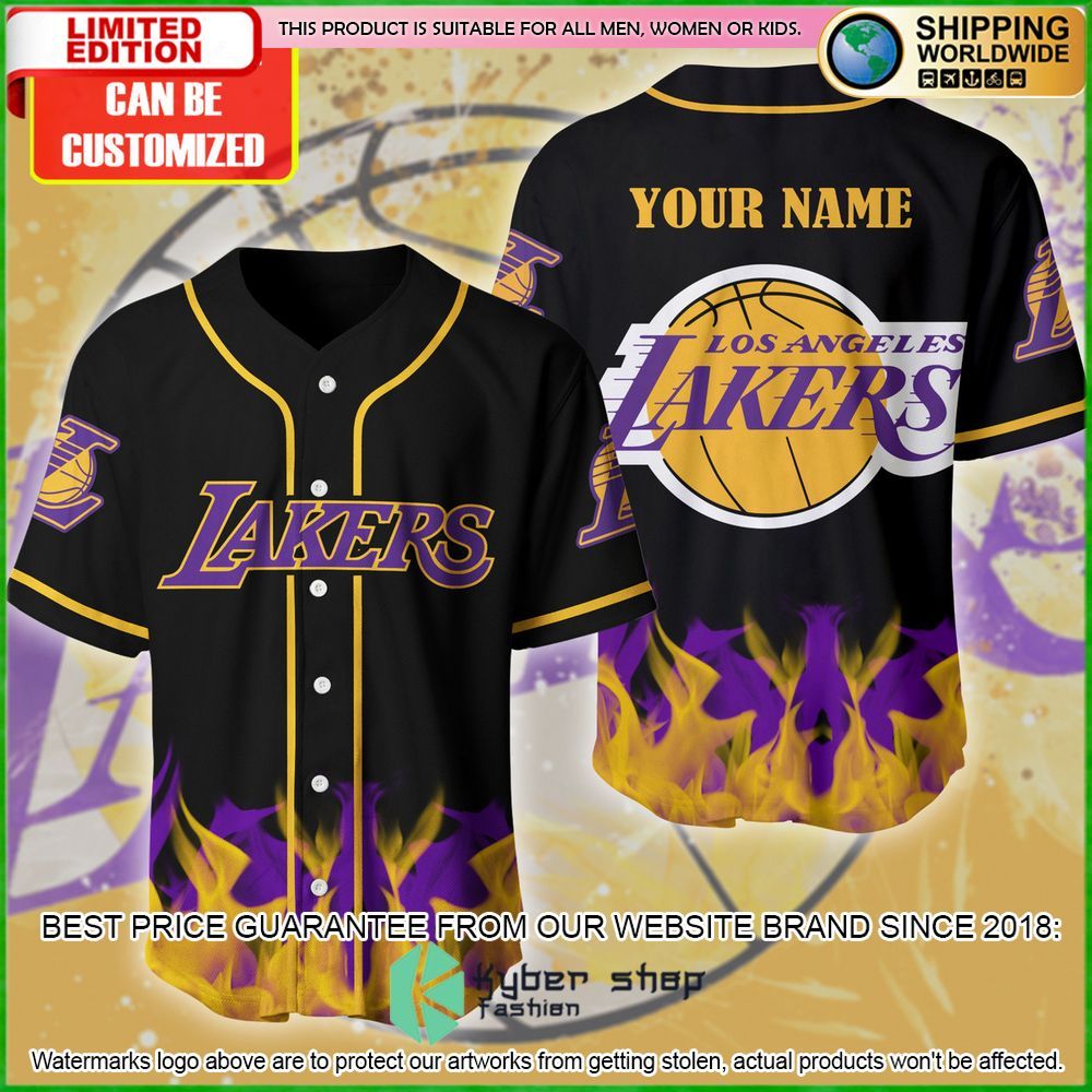 los angeles lakers custom name baseball jersey limited edition j10zh