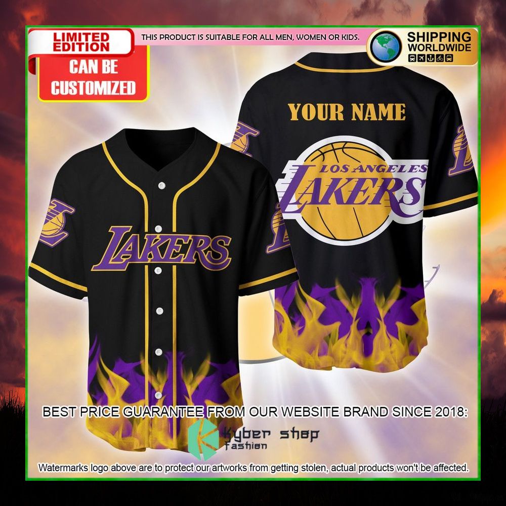 los angeles lakers custom name baseball jersey limited edition