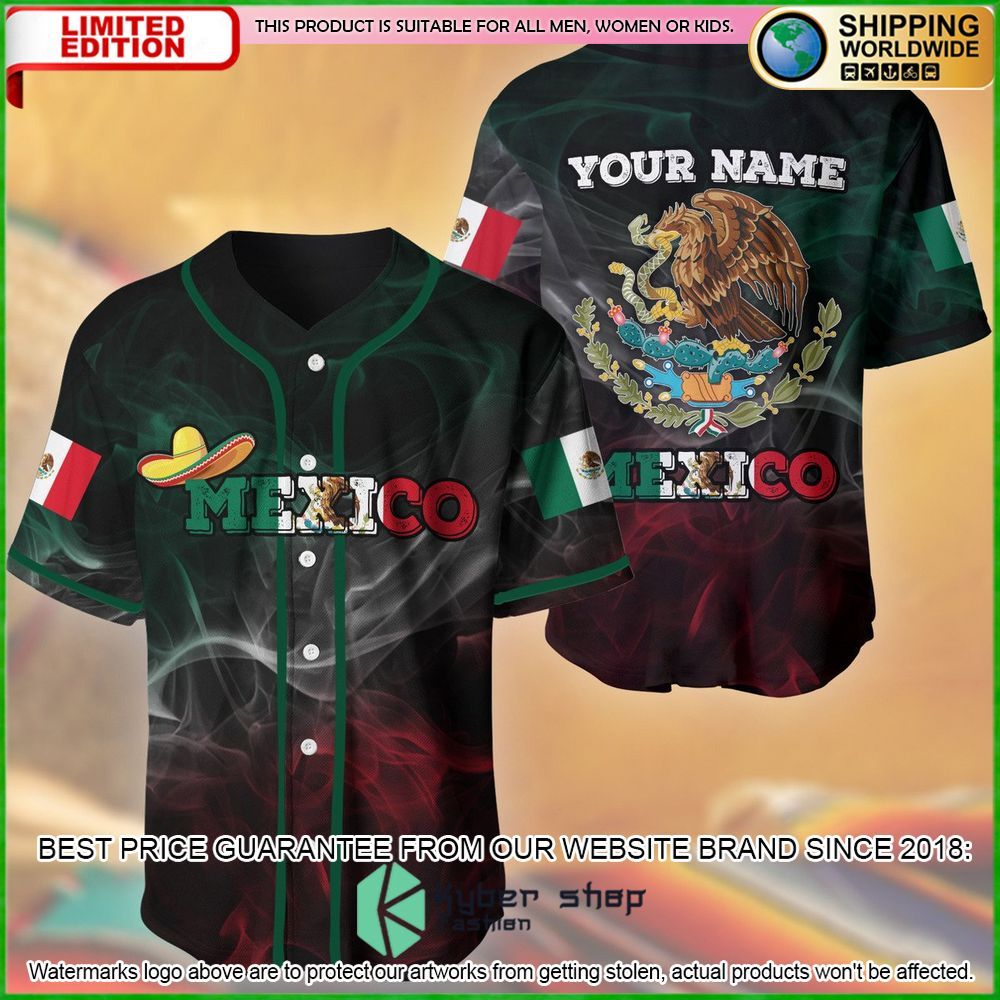 mexico flag custom name baseball jersey limited edition 2p9df