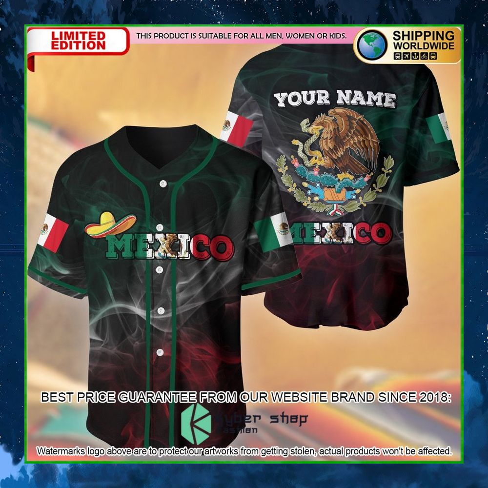 mexico flag custom name baseball jersey limited edition 30erc
