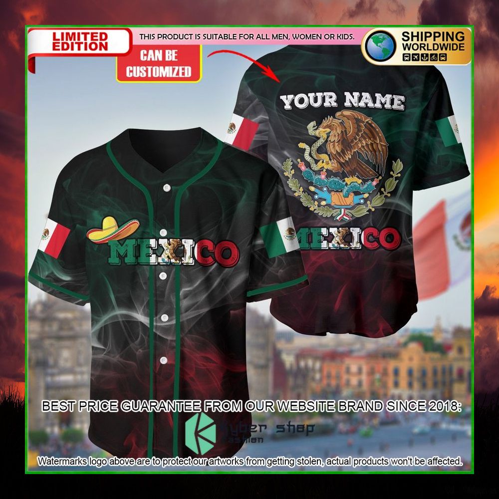 mexico flag custom name baseball jersey limited edition 3ojt7