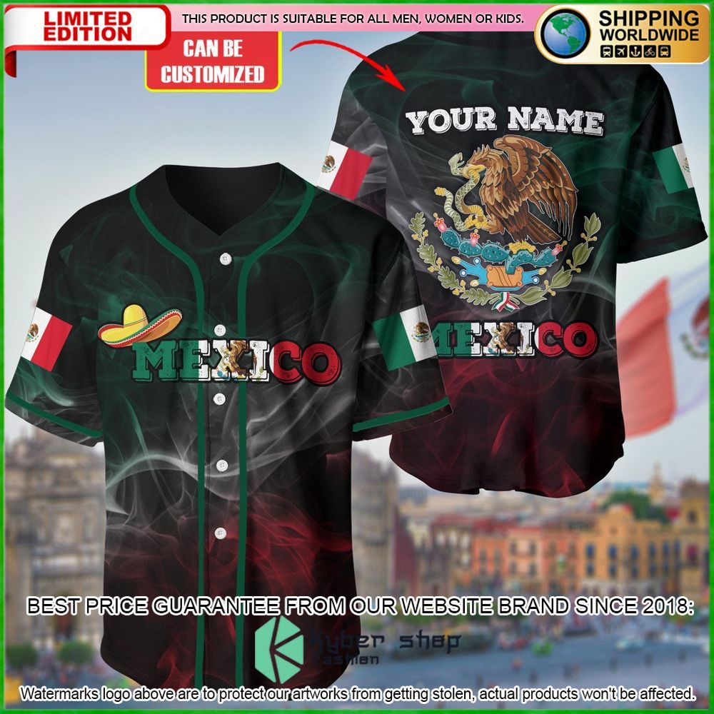 mexico flag custom name baseball jersey limited edition e7t8v