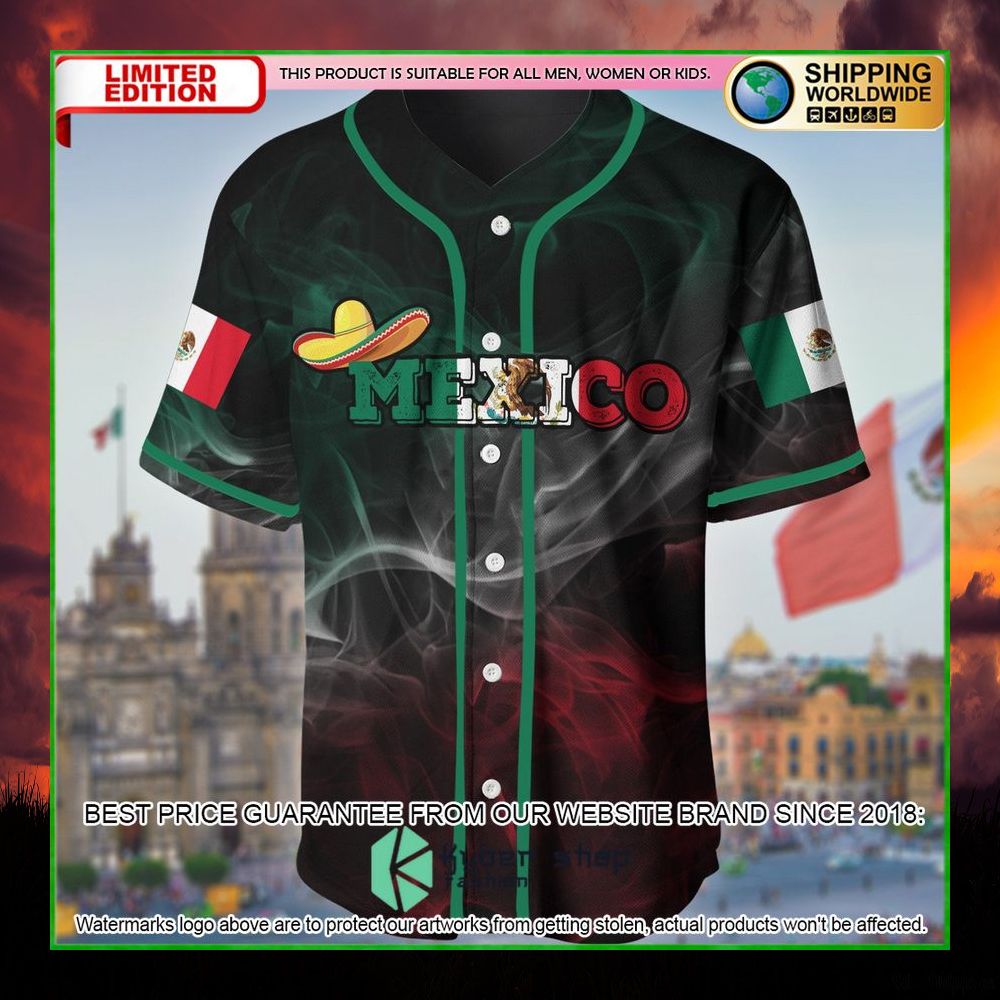mexico flag custom name baseball jersey limited edition g4ncg
