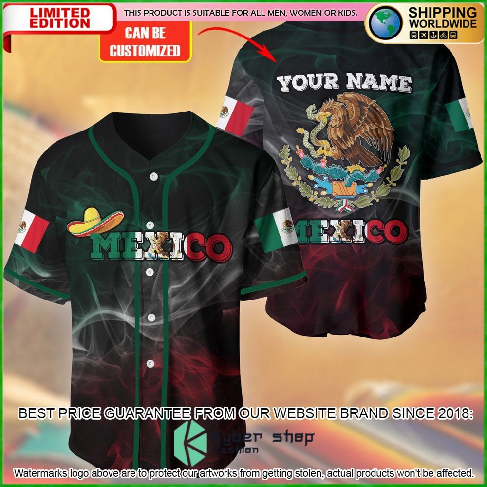 mexico flag custom name baseball jersey limited edition mcikv
