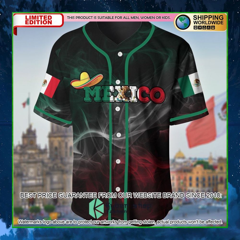 mexico flag custom name baseball jersey limited edition qrh8r