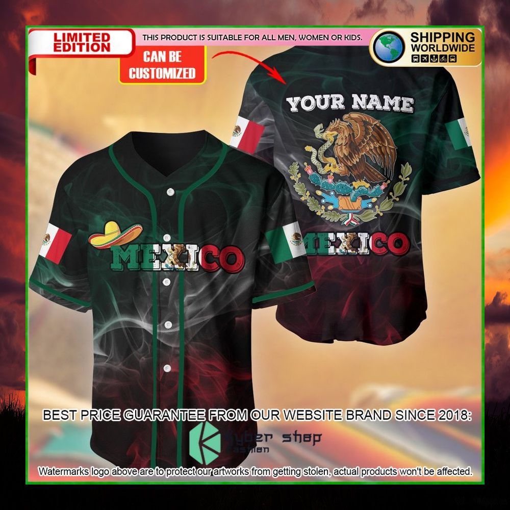 mexico flag custom name baseball jersey limited edition rw2oa
