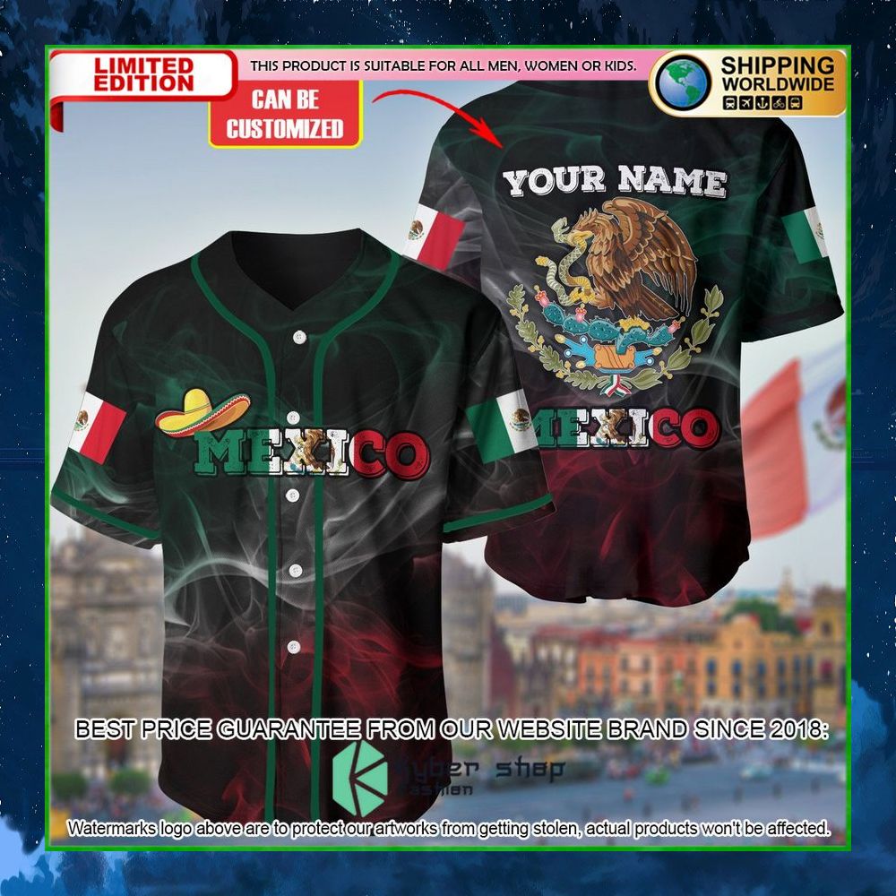 mexico flag custom name baseball jersey limited edition tk6rf