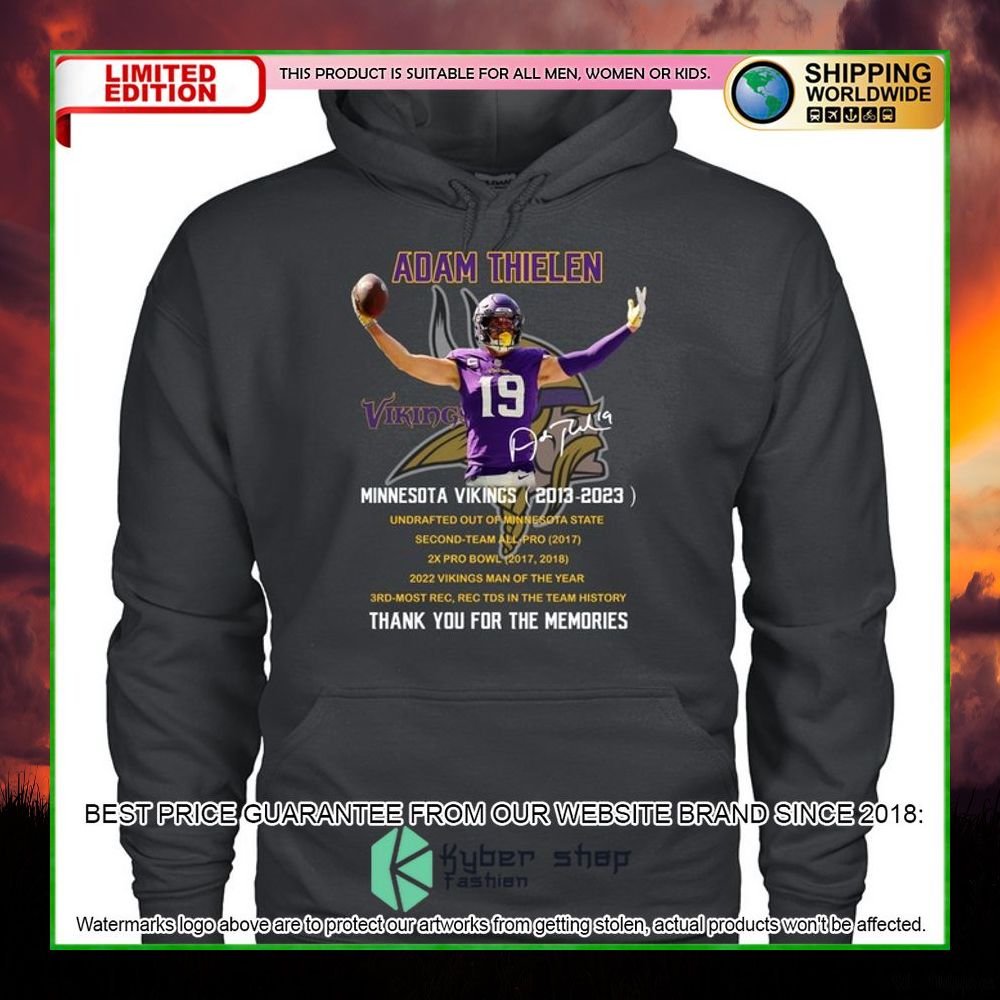 minnesota vikings adam thielen hoodie shirt limited edition