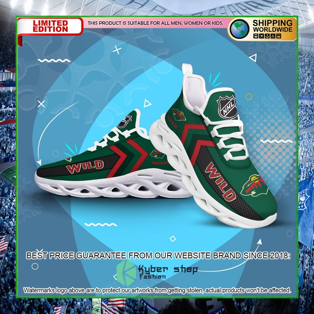 minnesota wild custom name clunky max soul shoes limited edition w4any