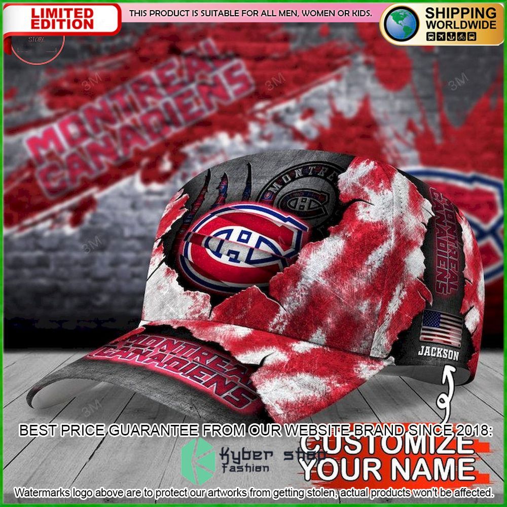 montreal canadiens skull nhl custom name cap limited edition 0jfqs