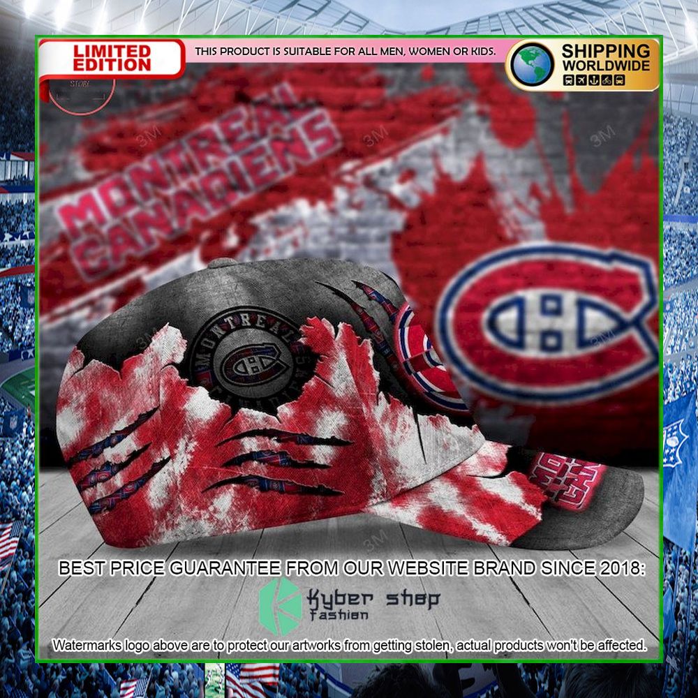montreal canadiens skull nhl custom name cap limited edition rj8sn