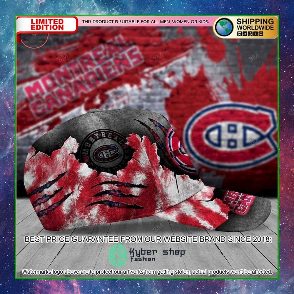 montreal canadiens skull nhl custom name cap limited edition