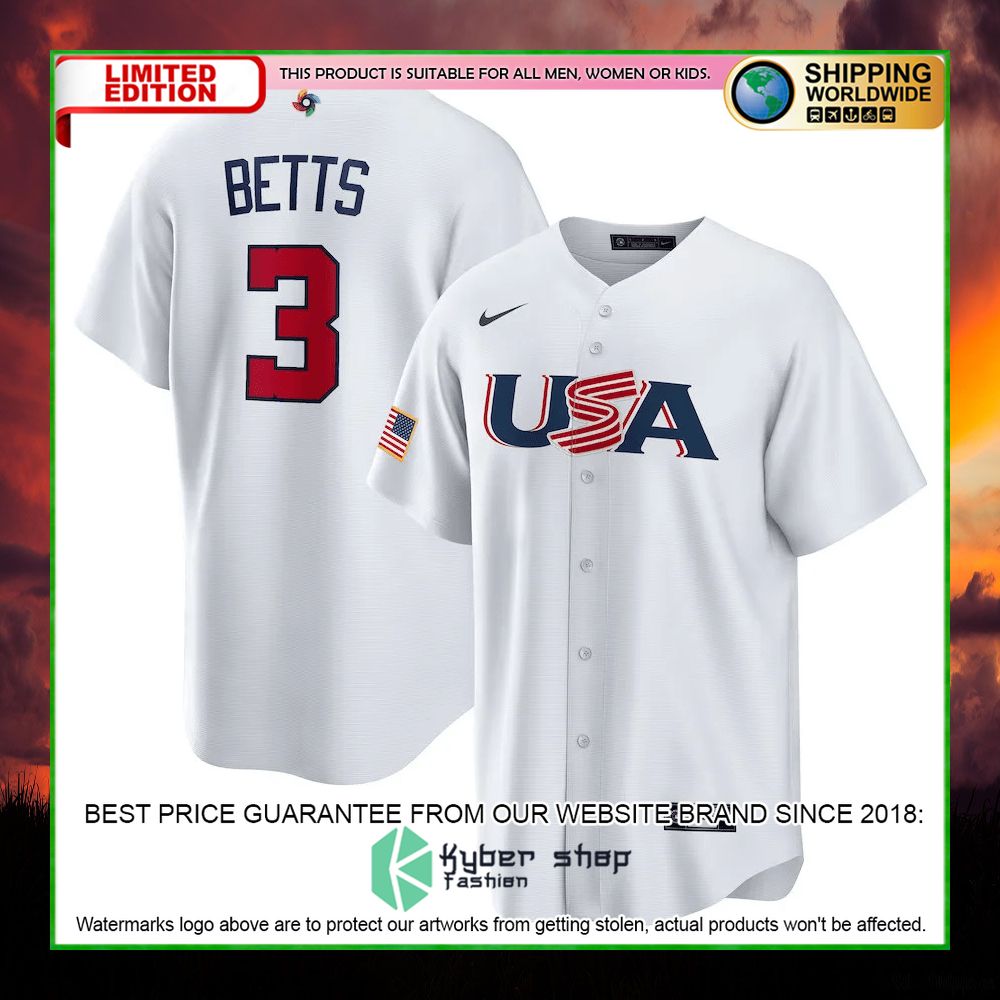 mookie betts 3 usa white baseball jersey limited edition zpcdf