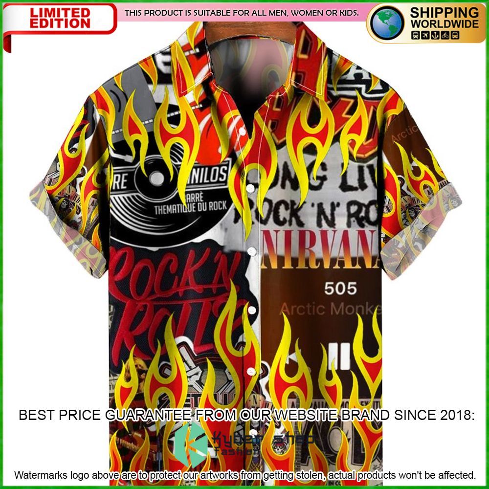 music rock music red flame chill hawaiian shirt limited edition