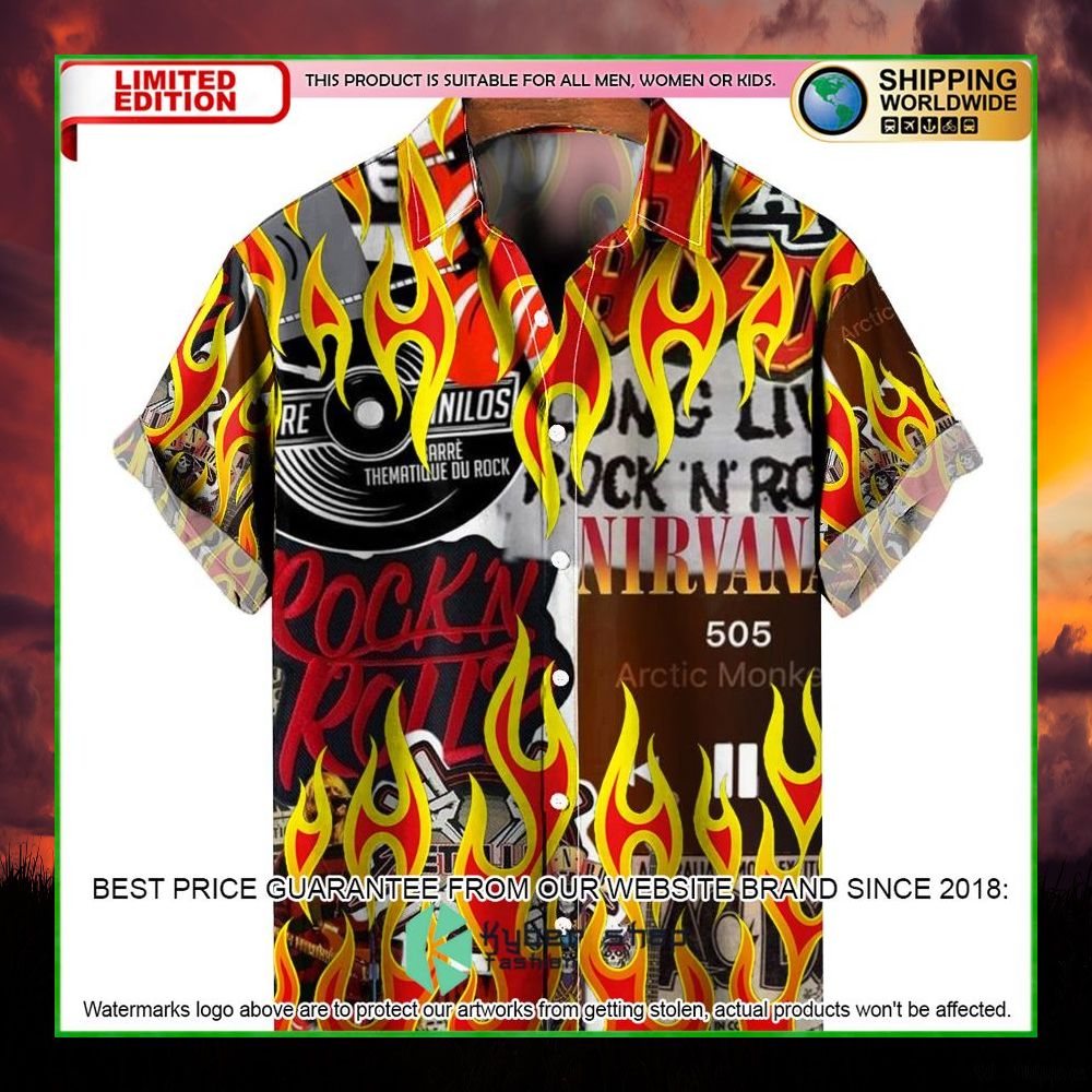 music rock music red flame chill hawaiian shirt limited edition