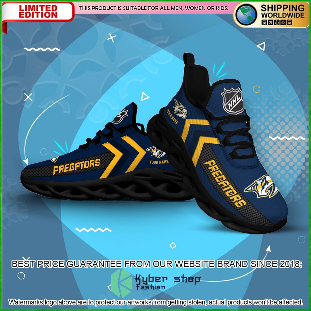 nashville predators custom name clunky max soul shoes limited edition