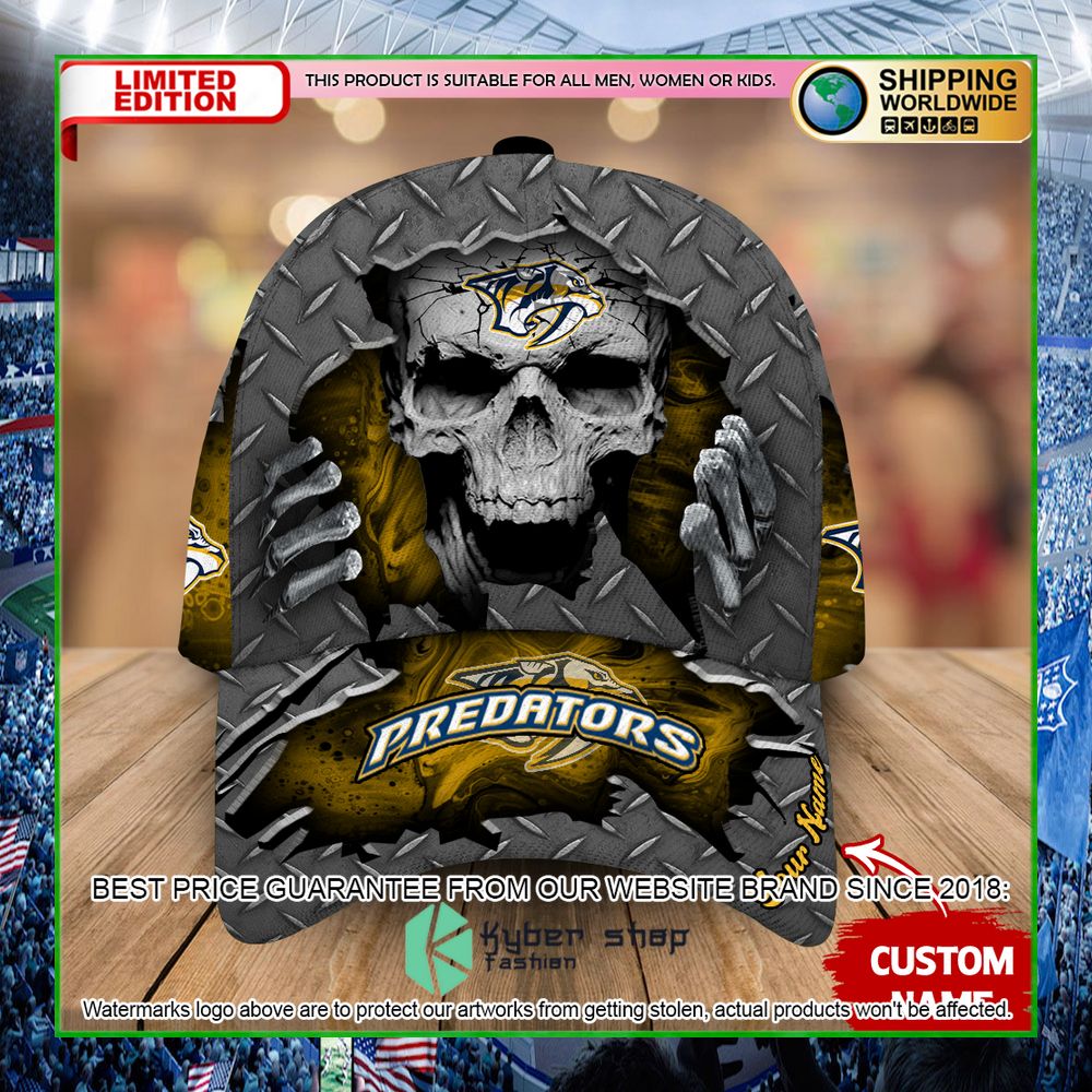 nashville predators custom name nhl skull cap limited edition aj1t9