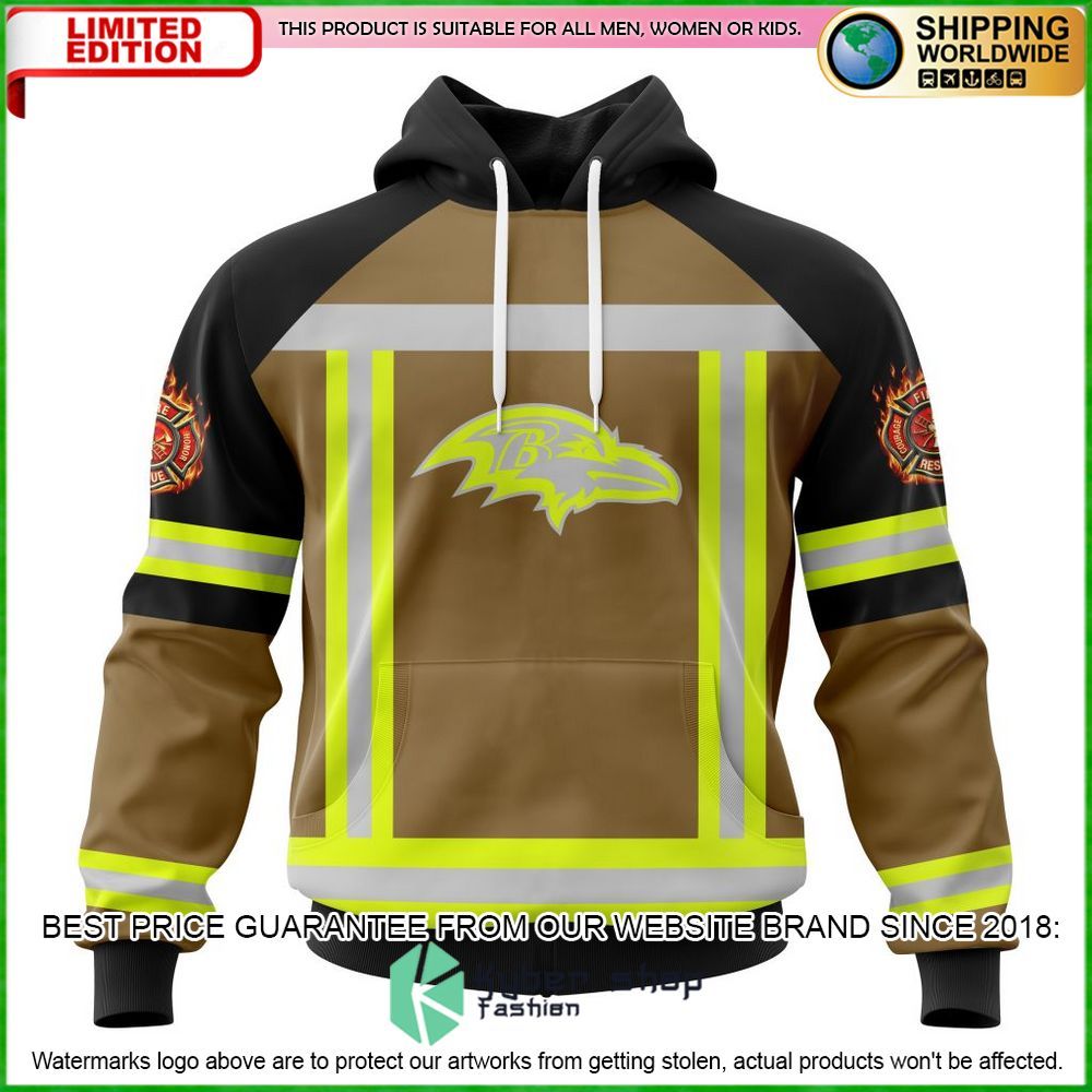 nfl baltimore ravens firefighter personalized hoodie shirt limited edition ljzef