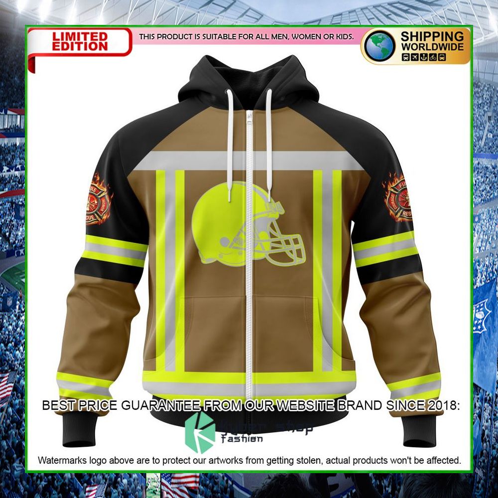 nfl cleveland browns firefighter personalized hoodie shirt limited edition