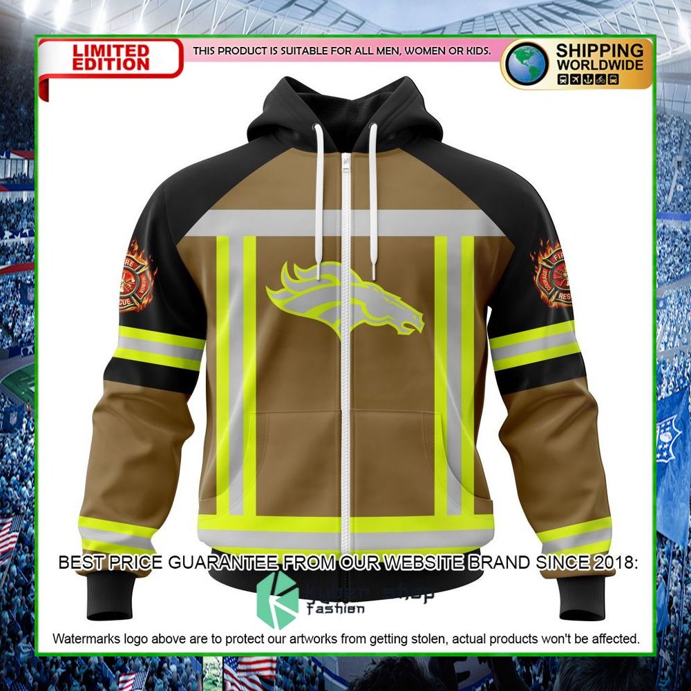 nfl denver broncos firefighter personalized hoodie shirt limited edition f5qps
