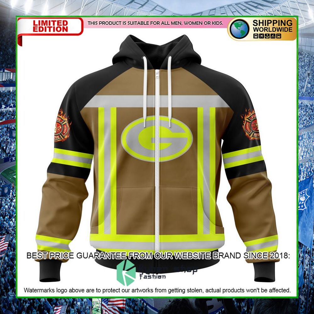 nfl green bay packers firefighter personalized hoodie shirt limited edition