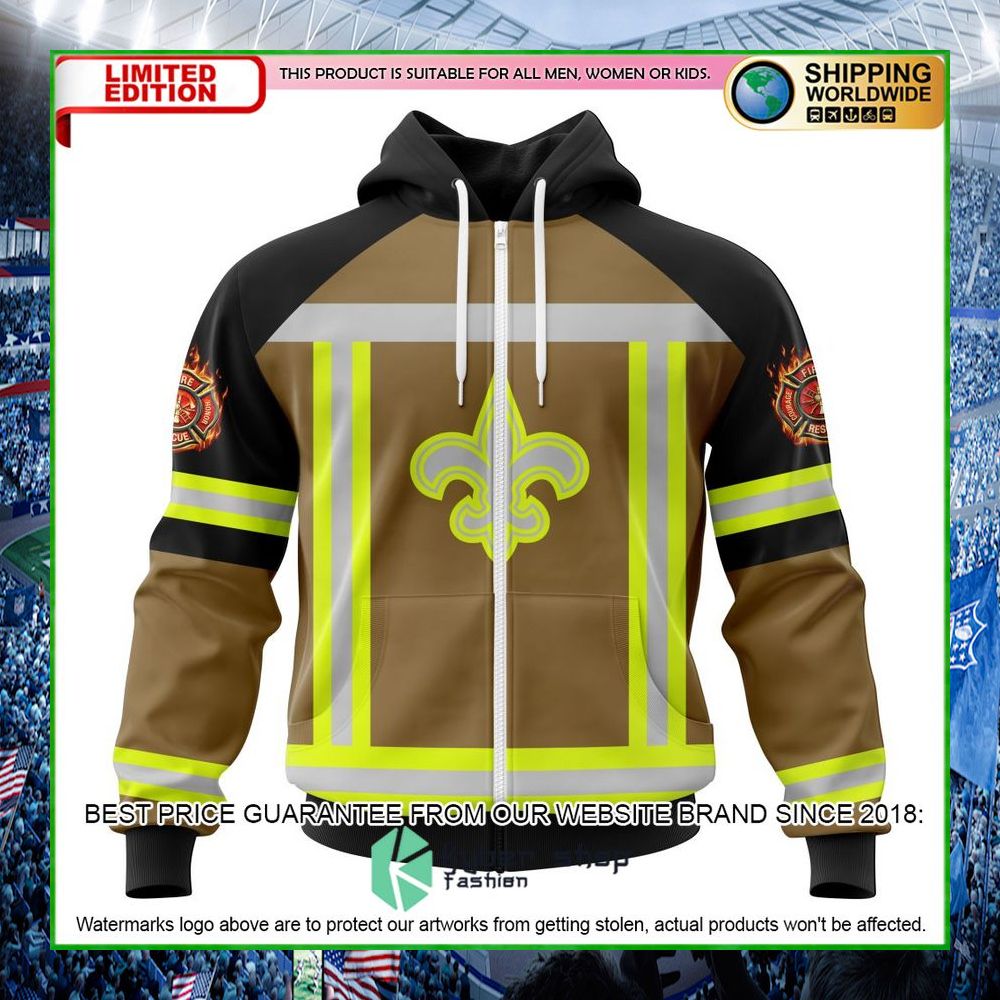 nfl new orleans saints firefighter personalized hoodie shirt limited edition fvdlg