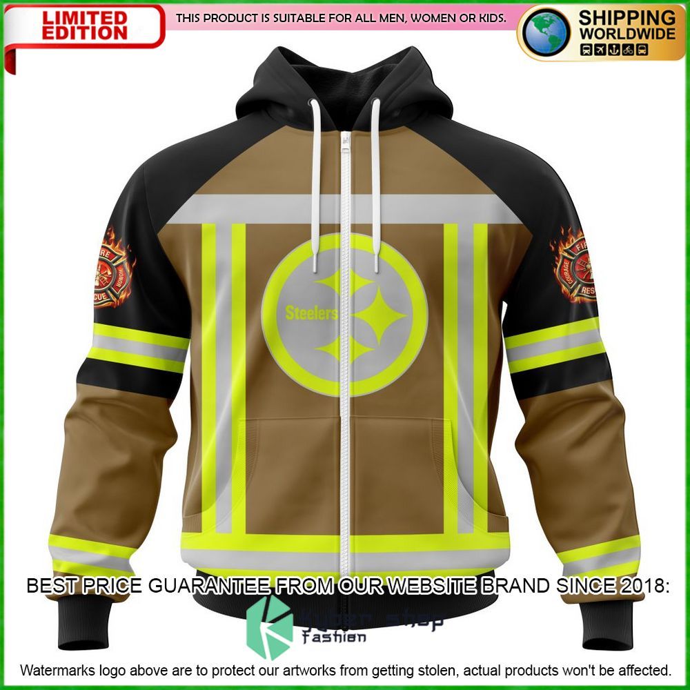 nfl pittsburgh steelers firefighter personalized hoodie shirt limited edition q5mlp