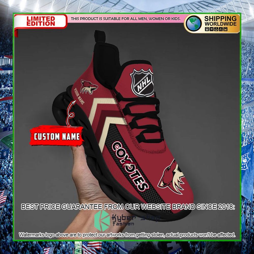nhl arizona coyotes custom name clunky max soul shoes limited edition dgehp