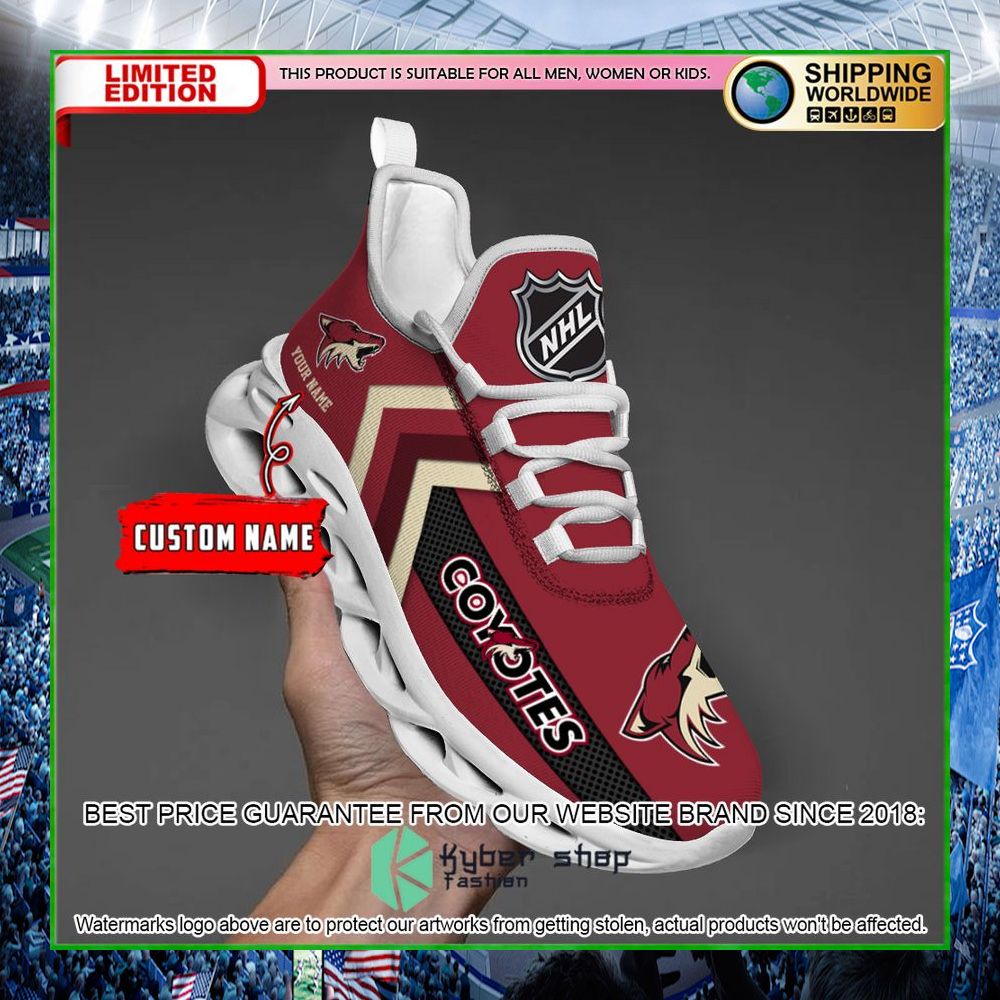 nhl arizona coyotes custom name clunky max soul shoes limited edition pnjia