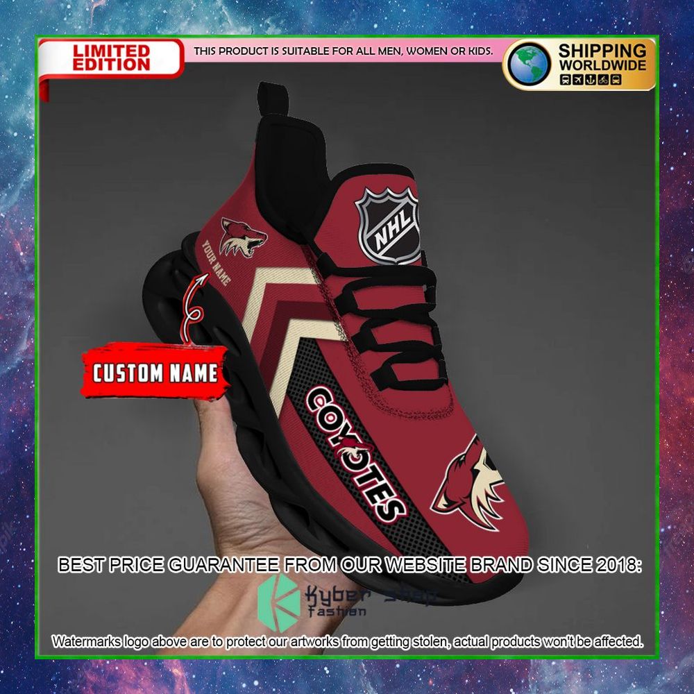 nhl arizona coyotes custom name clunky max soul shoes limited edition