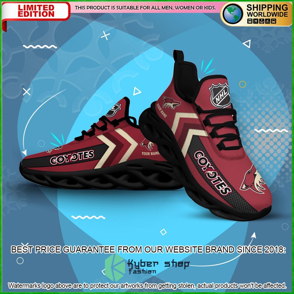 nhl arizona coyotes custom name clunky max soul shoes limited edition s3rwr