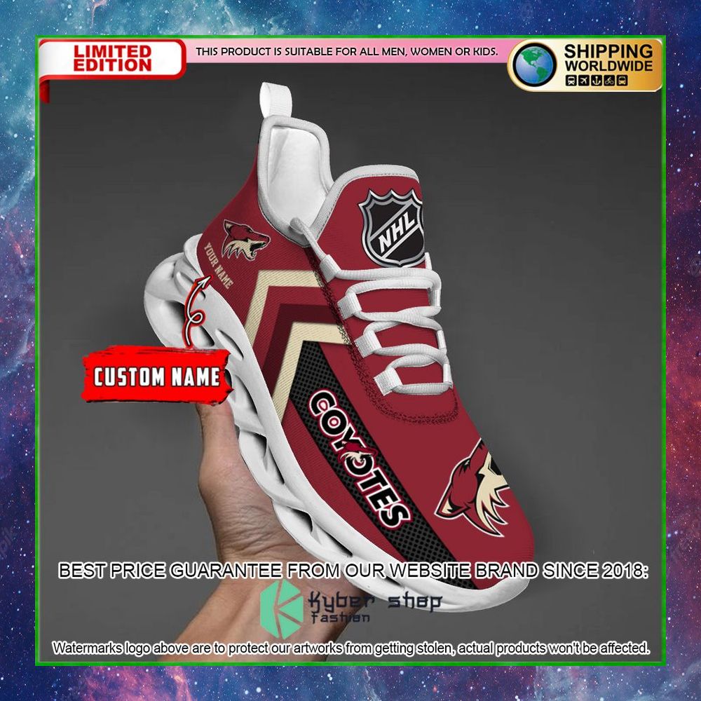 nhl arizona coyotes custom name clunky max soul shoes limited edition v3tto