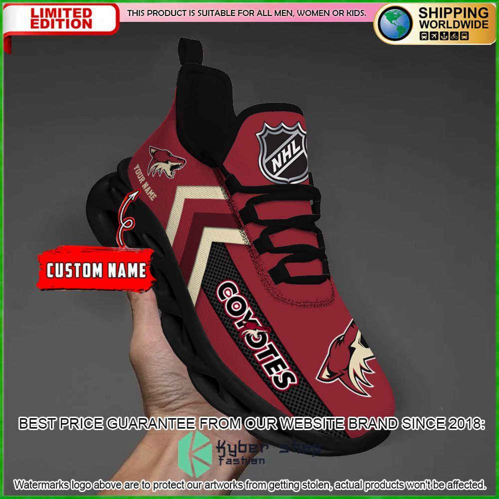 nhl arizona coyotes custom name clunky max soul shoes limited edition wrz7d