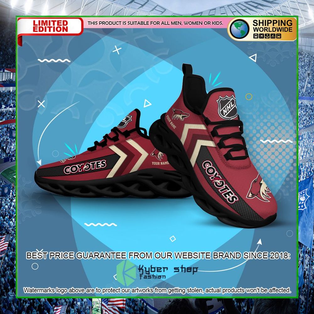 nhl arizona coyotes custom name clunky max soul shoes limited edition
