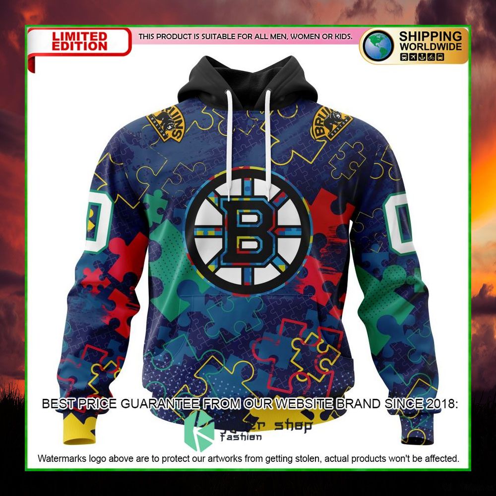 nhl boston bruins fearless against autism personalized hoodie shirt limited edition 2wcd5