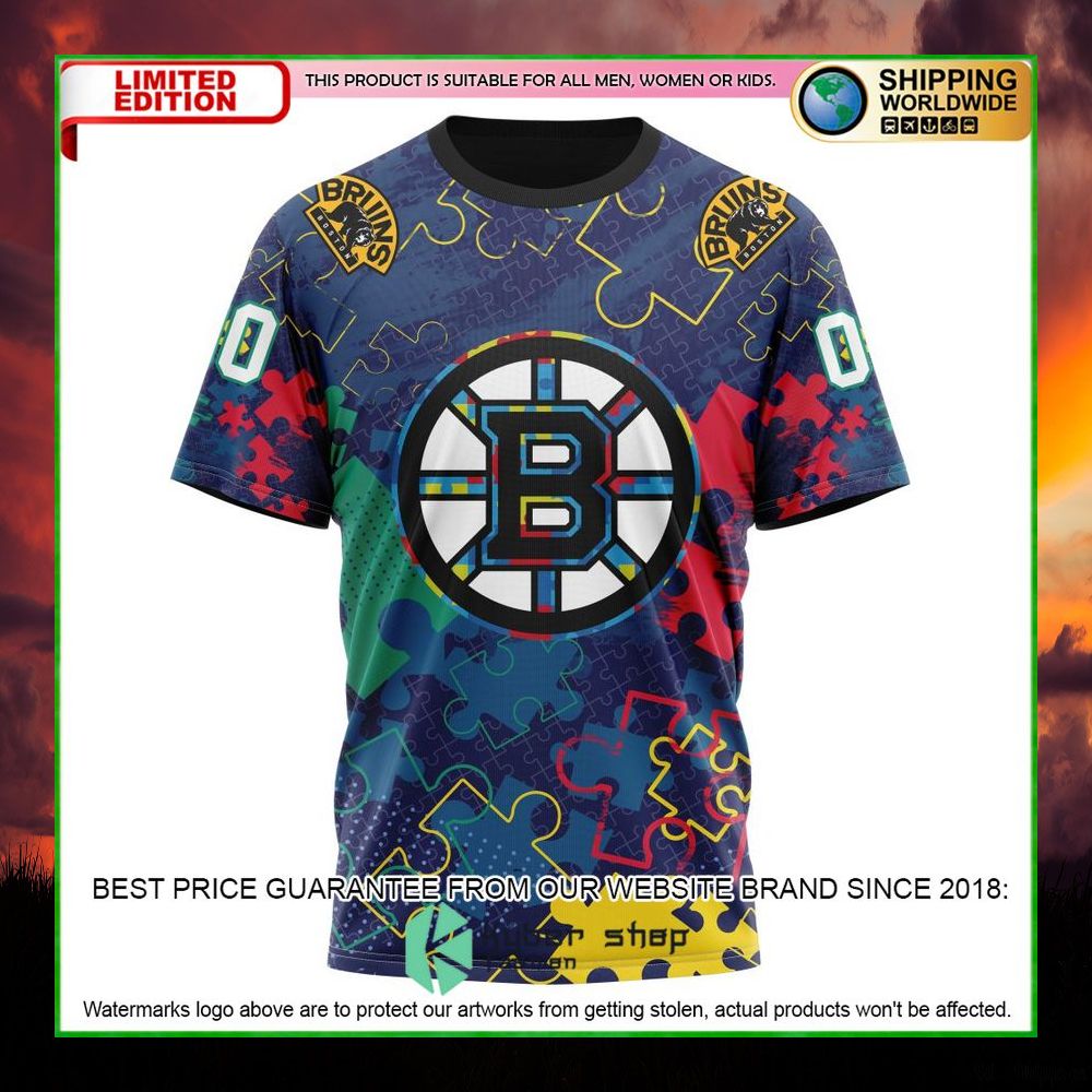 nhl boston bruins fearless against autism personalized hoodie shirt limited edition tduq3